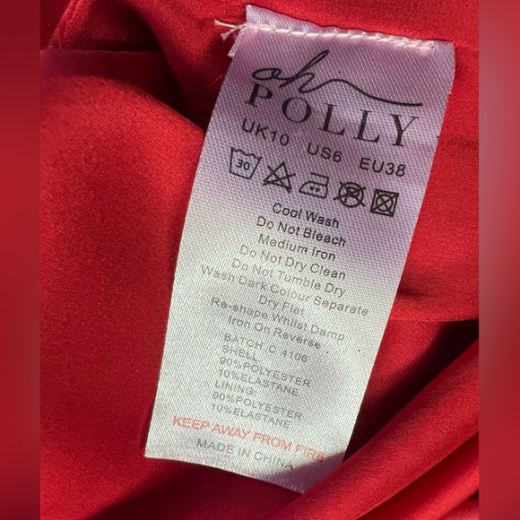 Oh Polly Red Satin Ruched Stretchy All For You Mini Bodycon Dress US 6 (UK 10) - Picture 9 of 10